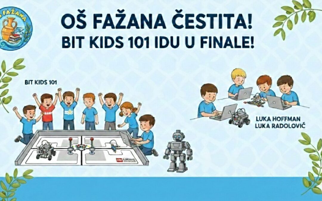Izvrsni rezultati fažanskih robotičara: Bit Kids 101 osigurali finale u Zagrebu!